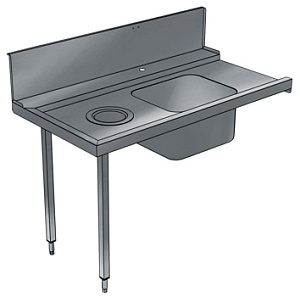 Electrolux Professional BHRPTBH12L Handling System for Rack Type Pre-wash Table with Sink and Scrape Hole, Left to Right, 1200mm (Code 865411)