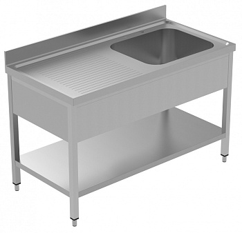 Electrolux Professional LSGLG1416S SINK UNIT 1 BOWL+ L/H DRAINER 1400+SHELF (Code 134113)