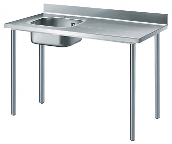 Premium Preparation 1400 mm Work Table with Upstand - Left Bowl (Code 133062)