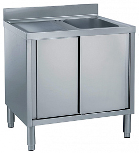 Electrolux Professional ML1S1017L CUPB.SINK 1 BOWL(400X500)L/H DRAIN. 1000 (133037)