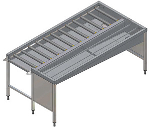 Electrolux Professional HSSMS5LR MANUAL SORT.TABLE,5BASK,L&gt R,2640MM-SIDE (Code 865080)