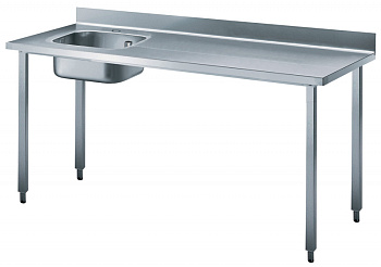 Standard Preparation 1800 mm Work Table with Upstand - Left Bowl (Code 132764)