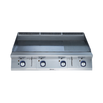 ELECTRIC FRY TOP HP SMOOTH+RIBBED 1200MM - SCRATCH RESISTANT NITROCHROME3 (CODE 391405)