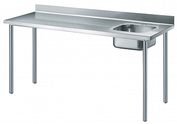 Premium Preparation 1800 mm Work Table with Upstand - Right Bowl (Code 133063)
