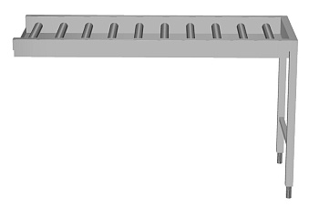 Handling System for Dishwasher Conveyor, long rollers with end plate (Code 863042)