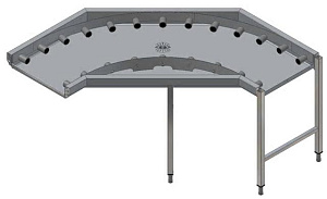 Electrolux Professional HSRCC 90° KURVEN-ROLLENTISCH, ZERLEGT (Code 865011)