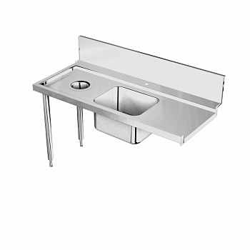 Handling System for Rack Type Pre-wash Table with Sink and Scrape Hole, Left to Right, 1600mm (Code 865426)