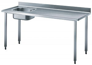Electrolux Professional BTD18L7 WORK TABLE  WITH L/H BOWL+UPSTAND 1800MM (132407)