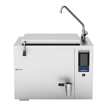 Electrolux Professional PBEN40EAEM Thermaline Elektro Rechteck-Kochkessel, 400lt für Hygienesockelaufstellung, freistehend & Mischbatterie (Code 586569)
