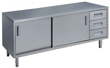 TABLE W/3 R/H DRAWERS+2 SLIDING D.2000MM (132692)