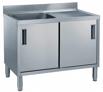 CUPBOARD SINK 1 BOWL+R/H DRAINER 1200MM (132703)