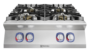 Electrolux Professional E9AARAAOME Modulare Großküchengeräteserie 900XP 4-Brenner EcoFlame (je 10 kW) Gas-Kochplatte (Code 391641)