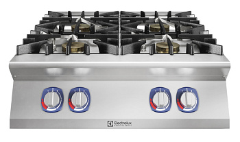 Electrolux Professional E9AARAAOME Modulare Großküchengeräteserie 900XP 4-Brenner EcoFlame (je 10 kW) Gas-Kochplatte (Code 391641)