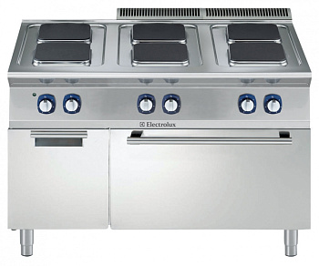 Electrolux Professional E7ECML6Q25 6-SQ.PLATE EL.OVEN+BASE 1200MM 400V MAR. (Code 371152)