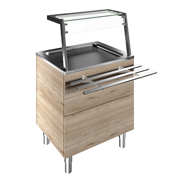 REFRIGERATED S/S SURFACE, 2GN H=900MM OVERSHELF W/LED LIGHTS (CODE 322096)