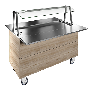 Electrolux Professional F14C4AW02S REFRIGERATED S/S SURFACE, 4GN+WHEELS H=900MM OVERSHELF W/LED LIGHTS (CODE 322035)