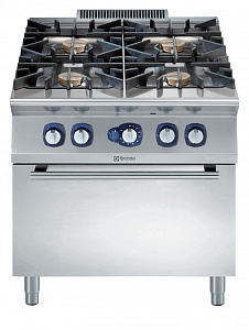 Electrolux Professional E9AALTBBMEI Modular Cooking Range Line 900XP 4-Burner Gas Range 10 kW on Gas Oven (Code 391577)