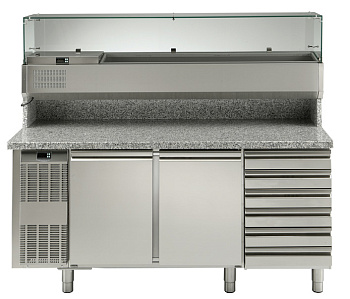REFR.COUNTER+SHOW CASE 2 DOORS 6 DRAWERS (Code 727148)