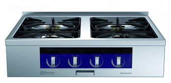 Modular Cooking Range Line thermaline 90 - 4-Burner Gas Top with Ecoflam, 1 Side, Backsplash (Town Gas) (Code 593316)