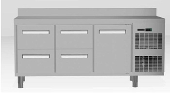 Digital Undercounter Freezer Counter - 3 Door (R290) with upstand and with cooling unit right (Code 714961)