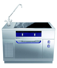 Electrolux Professional MCJIECK8AO Modulare Großküchengeräteserie thermaline 90 - Vollflächen-Induktionskochfeld auf statischem Elektrobackofen, mit linkem Wasserhahn, beidseitig bedienbar (Code 589889)