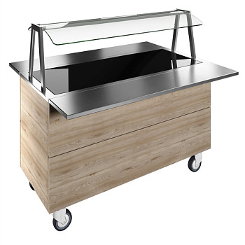 TEMPERED GLASS, 4GN+WHEELS H=900MM OVERSHELF W/LED LIGHTS (CODE 322011)
