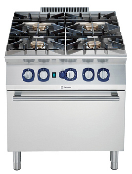 4-BURNER(10 KW)GAS RANGE+CONV.OVEN 800MM (Code 391009)