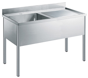 Electrolux Professional LG1416DXEN Premium Preparation 1400 mm Sink Unit with 1 Bowl - Right drain (Code 133107)