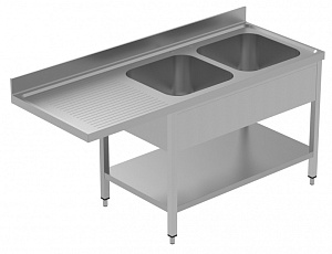 Electrolux Professional GLR2SSPELS SINK UNIT DW 2 BOWL L/H DRAIN.1800+SHELF (134131)