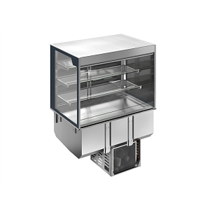 Electrolux Professional D15C3 DROP-IN REFRIGERATED WELL WITH REFRIGERATED DISPLAY, SQUARED, MEDIUM SERVICE - 4 HOURS - 3GN (CODE 341061)