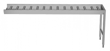 Handling System for Dishwasher Conveyor, long rollers with end plate (Code 863048)