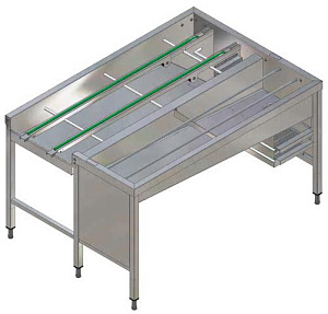Electrolux Professional HSSA3RL AUTOM. SORTING TABLE,3 BASK.,R&gt L,1620 MM (Code 865066)