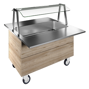 Electrolux Professional F11C3KW02S REFRIGERATED WELL, STATIC WITH FAN, 3GN+WHEELS H=750MM OVERSHELF W/LED LIGHTS (CODE 322064)