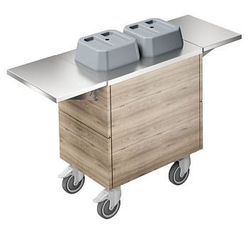 Flexy Compact Plate Dispenser Trolley, 2 cylinders - Ø180-250 mm, 2 tray sliders, h.750 (Code 322127)