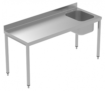 WORK TABLE WITH R/H BOWL+UPSTAND 1800 MM (134026)