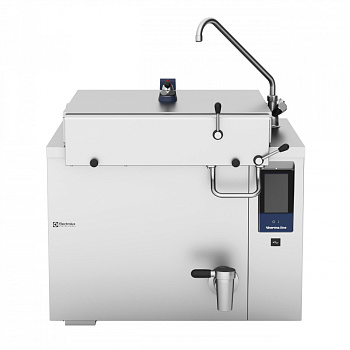 High Productivity Cooking Electric Rectangular Pressure Boiling Pan, 300lt Hygienic Profile, Freestanding with Tap (Code 586685)