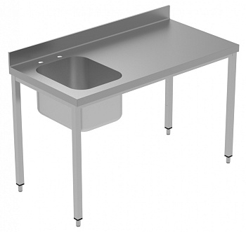 WORK TABLE WITH L/H BOWL+UPSTAND 1400 MM (134025)