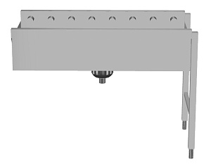 Electrolux Professional HSSRDB12 Handling System for Dishwasher Short roller conveyors with deep basin (Code 863067)