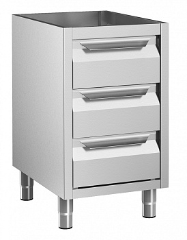 Standard Preparation Cupboard with 3 Drawers - no top, 500mm (Code 133178)