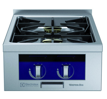 Modular Cooking Range Line thermaline 90 - 2-Burner Gas Top with Ecoflam, 1 Side, Backsplash (Town Gas) (Code 593313)
