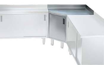 Standard Preparation Corner Unit Worktop Cupboard with Upstand, Shelf & Sliding Doors (Code 132782)