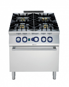Electrolux Professional E9GCGHTCV0 4BUR.GAS RANGE+CONV.OVEN 800MM-3MM WORKT (Code 391248)
