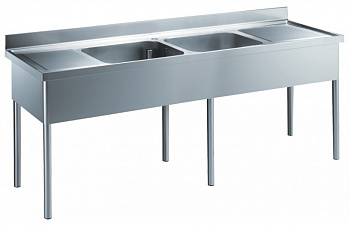 SINK UNIT 2 BOWLS + DRAINERS 2400 MM (133575)