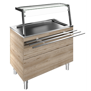 Electrolux Professional F14C3AF01W REFRIGERATED S/S SURFACE, 3GN H=900MM OVERSHELF W/LED LIGHTS (CODE 322097)