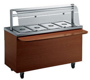 Electrolux Professional FSV15C4CC BAIN-MARIE 4GN+HOT CUPB.(CHERRY) 1500MM (Code 320118)