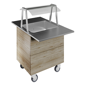 Electrolux Professional F10C2AW02S REFRIGERATED WELL, STATIC, 2GN+WHEELS H=900MM OVERSHELF W/LED LIGHTS (CODE 322027)