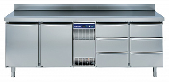 REF.COUNTER 590L,2 DOOR 6x1/3 DRAW+UPST. (Code 727086)