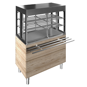 Electrolux Professional F19C3AF00W REFRIGERATED WELL WITH REFRIGERATED DISPLAY, COMPACT, 3GN H=900MM OVERSHELF W/LED LIGHTS (CODE 322100)