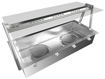 Drop-In Drop-in bain-marie, air ventilated, with one well (4 GN container capacity) and A overshelf (Code 341161)