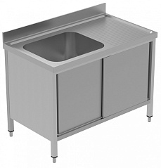 Electrolux Professional GLG1216DXP SINK CUPBOARD 1 BOWL+ R/H DRAINER 1200MM (Code 134133)